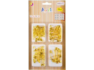 Agrafki AGR-0910 złote op.100szt.mix wielkości