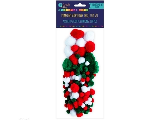 Pompony akrylowe DPCRAFT mix witeczny 100szt.