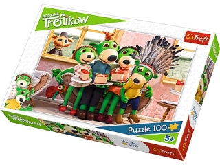 Puzzle 100 TREFL Rodzina Treflików - Zabawa w Indianina (16