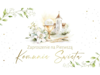 Zaproszenia na Komuni� �wi�t� ARMIN STYLE ZP-83 Ko�ci� 10szt.