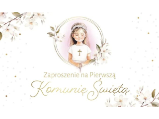 Zaproszenia na Komuni� �wi�t� ARMIN STYLE ZP-87 Dziewczynka 10szt.