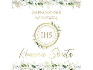 Zaproszenia na Komuni� �wi�t� ARMIN STYLE ZP-91 Zielony wieniec 10szt.