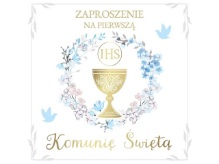 Zaproszenia na Komuni� �wi�t� ARMIN STYLE ZP-98 dla ch�opca 10szt.