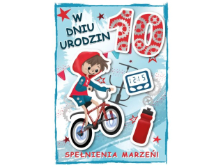 Kartka dla dzieci ARMIN STYLE GM-1097 10 urodziny chopca 3D