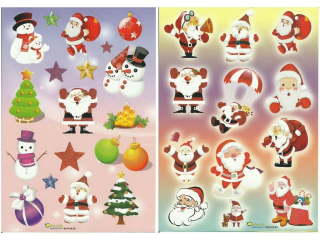 Naklejki witeczne POLSYR 25ark. Due 25x17cm zestaw.1 Wesoe Mikoaje