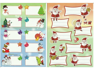 Naklejki witeczne POLSYR 25ark. Due 25x17cm zestaw.3 Na prezenty