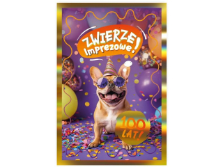 Kartka urodzinowa KZK B6 Zwierzaki nr.37 "Zwierze imprezowe"