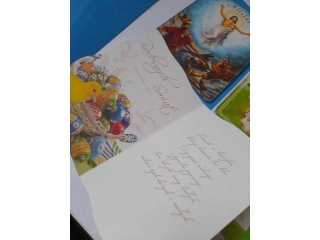 Kartki karnet PANORAMA B6 brokat Wielkanoc