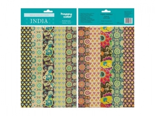 Papier ozdobny HAPPY COLOR India mix - 10 motywów 20x29