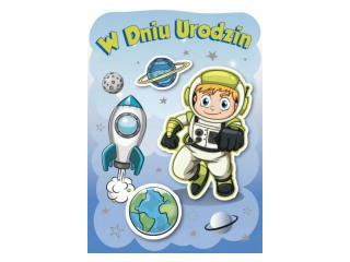 Kartka dla dzieci ARMIN STYLE GM-907 Urodzinowa z Kosmonaut 3D