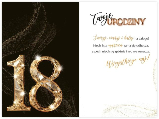 Kartka na 18 urodziny KZK nr20 "Twoje urodziny"