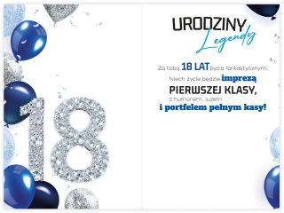 Kartka na 18 urodziny KZK nr20 „Urodziny Legendy”