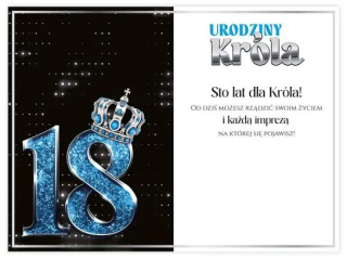 Kartka na 18 urodziny KZK nr16 "Urodziny Kr�la"