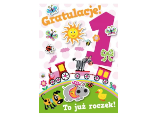 Kartka dla dzieci ARMIN STYLE GM-395 Urodzinowa na Roczek dla dziewczynki 3D