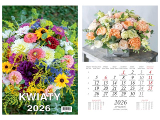 Kalendarz wieloplanszowy BESKIDY  W04 13 zdjciowy Kwiaty 2026