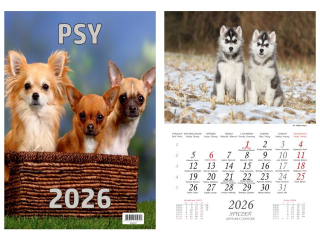 Kalendarz wieloplanszowy BESKIDY  W07 13 zdjciowy Psy 2026