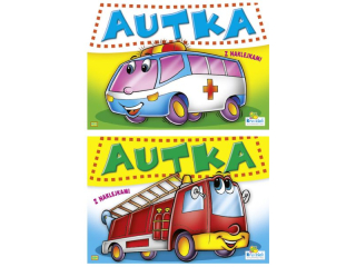 Kolorowanka KRZESIEK A5 16k. Autka mix, z naklejkami