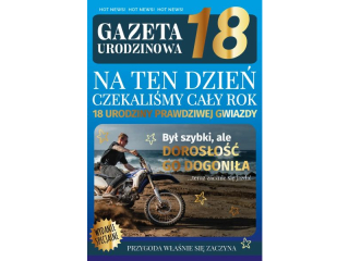 Kartka na 18 urodziny ARMIN STYLE AS-42 zocona "Gazeta Urodzinowa - dla chopaka"