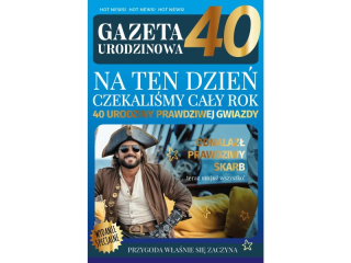 Kartka urodzinowa ARMIN STYLE AS-46 Złocona "40-tka gazeta urodzinowa" dla faceta
