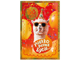 Kartka urodzinowa KZK B6 Zwierzaki nr.38 "Lama - Mi�kko przez �ycie"