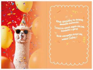 Kartka urodzinowa KZK B6 Zwierzaki nr.38 "Lama - Mi�kko przez �ycie"