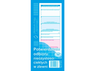Druk- Potwierdzenie odbiorw nieczystoci ciekych w zlewni