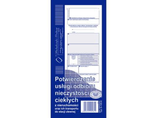 Druk- Potwierdzenie usugi odbioru nieczystoci ciekych z nieruchomoci oraz ich transportu do stacji zlewnej