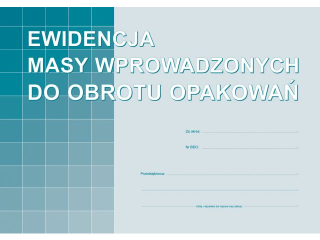 Druk- Ewidencja masy wprowadzonych do obrotu opakowa A4