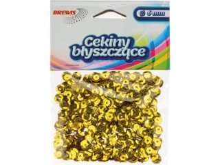 Cekiny BREWIS błyszczące 6mm B110 złoty