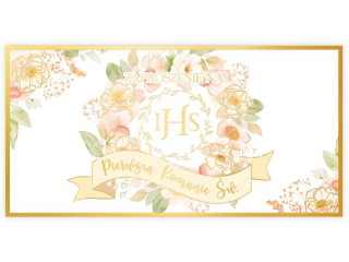 Zaproszenia na Komunię Św. KZK KO-54 Kwiatowe