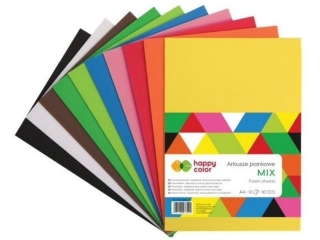 Arkusze piankowe MIX, A4, 8 ark, 8 kolorów, Happy Color