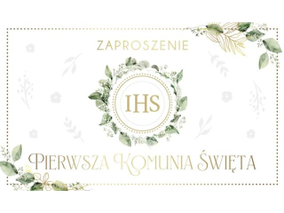 Zaproszenia na Komuni� �wi�t� ARMIN STYLE ZP-86 Wieniec 10szt.