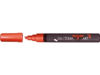 Marker akrylowy TOMA 2,5mm ścięty - czerwony metallic