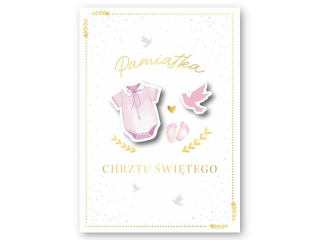 Kartka na Chrzest ARMIN STYLE B6 GM-1324 dla dziewczynki