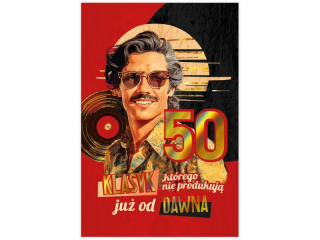Kartka urodzinowa KZK B6 M�ska w stylu retro, cyfry nr31 „50 - klasyk”