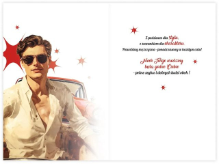 Kartka urodzinowa KZK B6 M�ska w stylu retro nr31 „Prawdziwy m�czyzna"