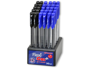 Długopis żelowy PENMATE Flexi Gel w displeju 30 szt. + GRATIS !!! (20 niebieski+10 czarny)