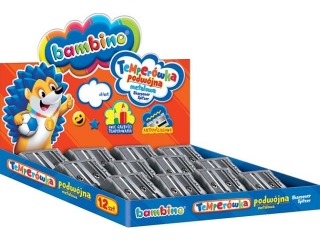 Temperówka BAMBINO podwójna metalowa (12szt. display)