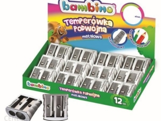Temperówka BAMBINO podwójna metalowa (12szt. display)