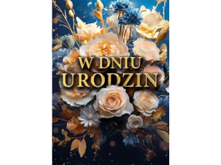 Kartka urodzinowa ARMIN STYLE FL-33 efekt 3D kwiatowa niebieska