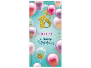 Kartka na osiemnastk KZK nr.16 zocona z elementami 3D