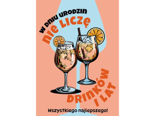 Kartka urodzinowa ARMIN STYLE KF-04 Konfetti "Nie licz drinkw i lat"