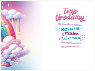 Kartka urodzinowa dla dziecka KZK B6 Nr 086, na 6 urodziny z Jednorocem