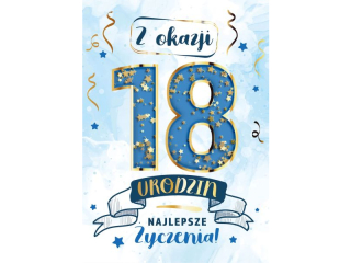 Kartka na 18 urodziny ARMIN STYLE KF-10 Konfetti dla chopaka
