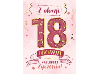 Kartka na 18 urodziny ARMIN STYLE KF-09 Konfetti dla dziewczyny