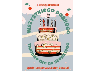 Kartka urodzinowa ARMIN STYLE KF-08 Konfetti "Urodzinowy tort"