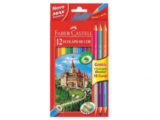 Kredki dwustronne 12+3 kolory FABER-CASTELL