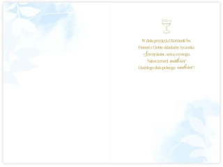 Kartka na Pierwsz� Komuni� KZK B6 nr 10 z�ocona, dla Ch�opca