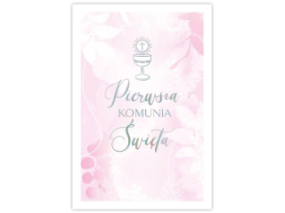 Kartka na Pierwsz� Komuni� KZK B6 nr  9 z�ocona, dla Dziewczynki
