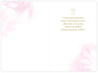 Kartka na Pierwsz� Komuni� KZK B6 nr  9 z�ocona, dla Dziewczynki